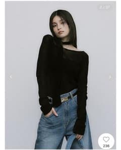 FRAY I.D フロッキープリント2wayトップス 黒 ブラックのサムネイル