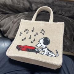 スヌーピー とフェイラーコラボ トートバッグ ベージュ 阪急 - メルカリ