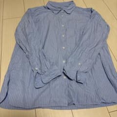 MUJI ストライプ 長袖シャツ ブルー 無印良品のサムネイル