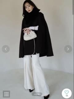 anuansウールリバーケープコート （BLACK） - メルカリ