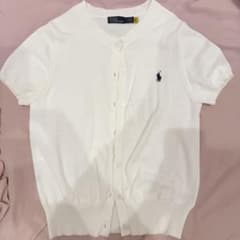 星*先様 Ralph Lauren 半袖ニットカーディガン ホワイト Sのサムネイル