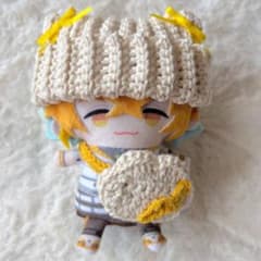 【黄色】 雲＆雷ポシェット ニット帽 セット にじぱぺっと ぬい服10cmのサムネイル