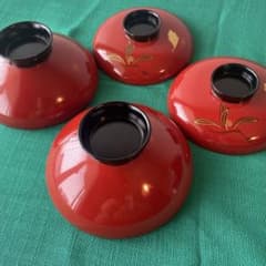 赤い漆器の椀 2個セット