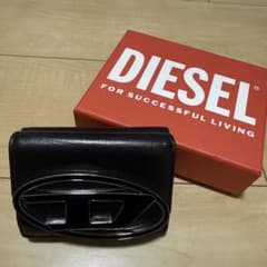DIESEL ディーゼル レザー 三つ折り財布 ミニ財布 黒 ブラックのサムネイル