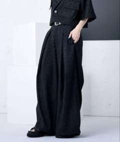 【完売品】ジャガードボックスタックワイドパンツ/ SET UP対応