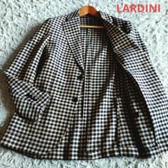 LARDINI テーラードジャケット ウール リネン チェック 48 イタリア製