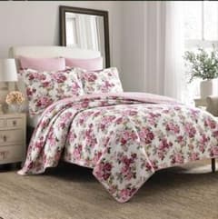 Laura Ashley リバーシブルベッドキルト３点セット キングサイズのサムネイル