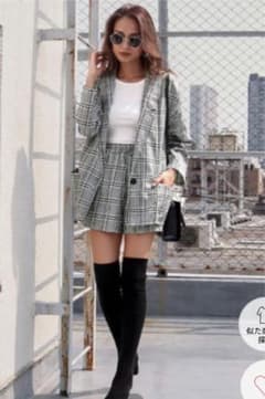 ANAP グレンチェック ジャケット×ショートパンツ セットアップのサムネイル