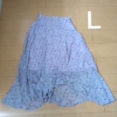 2PINKしまむら 花柄マーメイドスカート ラベンダー Ｌのサムネイル
