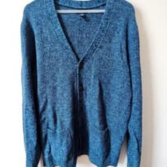 GAP ギャップ カーディガン Lサイズ ブルー メンズ 穴ありのサムネイル