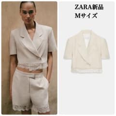 新品ZARA レースショートブレザー　M size 完売品 ZARA レースショートブレザーMサイズ新品タグ付き - メルカリ