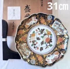 共箱付き未使用】有田焼 其泉窯琳派 古伊万里様式 大皿1枚 飾り皿 豪華