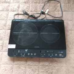 ジャンク品]アイリスオーヤマ２口IHコンロIHK13-W13-Bブラックのサムネイル