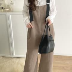 ふくれジャガードフロントジップサロペットパンツのサムネイル