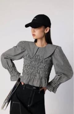 ZARA チェックブラウス クロップド丈のサムネイル