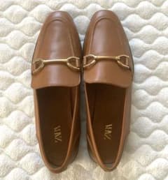 新品 ZARA レザー ローファー キャメル 37 24cm