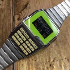 美品‼️カシオ データバンク ライムグリーン レア◇中古動品◇DBC-1500◇カシオ データバンク カリキュレーター◇黄