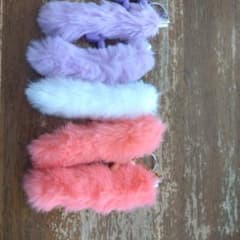 カラフルファーキーホルダー バルーンアニマル付き