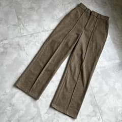 ViS ヴィス ワイド パンツ M グレージュ フロント ピンタック