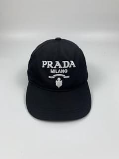 PRADA プラダ ロゴ キャップ ブラック x - メルカリ