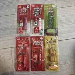 【S&B・グリコ】メーカーコラボ、限定キティ根付ストラップ　6個セット S&B・グリコ】メーカーコラボ、限定キティ根付ストラップ 6個セット
