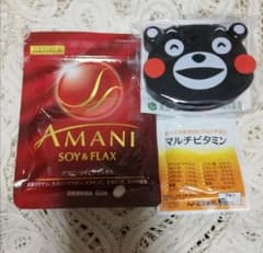 アマニ　ソイ&フラックス+くまもんサプリケースのサムネイル