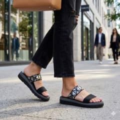【美品】made in ITALY フラットサンダルのサムネイル