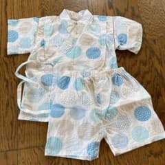 水色ドット柄 甚平 95cm未満のサムネイル