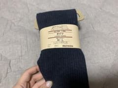 ぼん様専用　リブ編みタイツ　ネイビー　グレーMのサムネイル