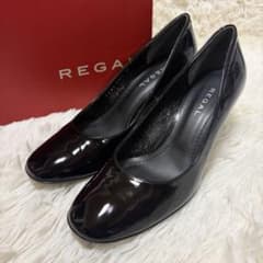 極美品】REGAL リーガル エナメル プレーンパンプス 黒 24cmブラック