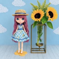 1/6ドールアウトフィット　ブライス　帽子セット　青　＊Nicole＊のサムネイル