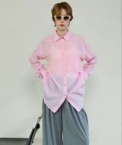 トップス sheer bustier combi shorts pink FREE sheer bustier combi shorts pink FREE - メルカリ