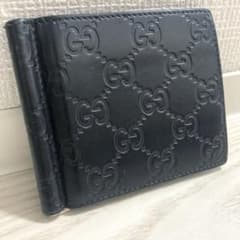 ✨超美品✨GUCCI マネークリップ シマレザー ブラック GG総柄 - メルカリ