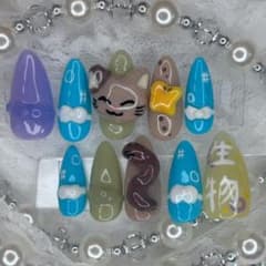 キラキラ ネイルチップ ハンドメイド つけ爪 ♡現品♡ 忍者風のサムネイル