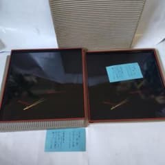 山中塗 漆器 小会席膳 懐石膳 折敷 おしき 黒に朱 松葉 2客組 新品 未使用 山中塗 漆器 小会席膳 懐石膳 折敷 おしき 黒に朱 松葉 2客組 新品 未