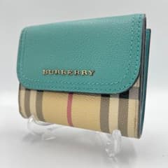 ✨️極美品✨️BURBERRY 二つ折り財布 ノバチェック ターコイズ - メルカリ
