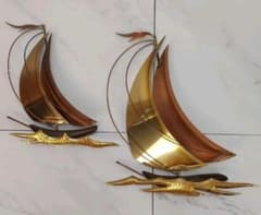 3960【希少絶品】壁掛け ペア ウォールデコ セイルボートヨット 模型
