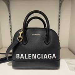 訳あり☆BALENCIAGA ヴィル トップハンドルS 両面ロゴ 2wayハンド 