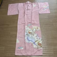 ピンク地 扇面 鶴 牡丹 訪問着のサムネイル