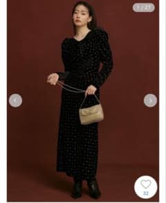 極美品 snidel ベロア 刺繍 ワンピース 2024AWブラック M ドレス SNIDEL（スナイデル）の「ベロア刺繍ワンピース（ワンピース）」 - WEAR