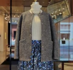 25AW ドゥロワー drawer ラメノーカラージャケット　コート　36 25AW ドゥロワー drawer ラメノーカラージャケット コート 36 - メルカリ