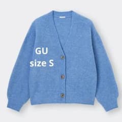 GU パフィータッチパフスリーブカーディガン ブルー sizeS