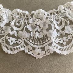 幅広 フリルレース ホワイト 約9cm×2m 2本セット ハンドメイドのサムネイル