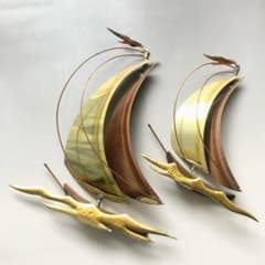 ＃4002【希少絶品】壁掛け ペアウォールデコ セイルボート ヨット ビンテージ 4002【希少絶品】壁掛け ペアウォールデコ セイルボート ヨット