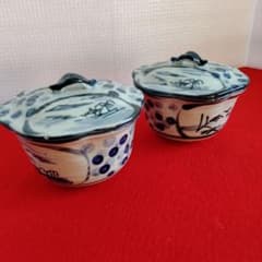 蓋付き 煮物椀 2客セット 染付 陶器 - メルカリ