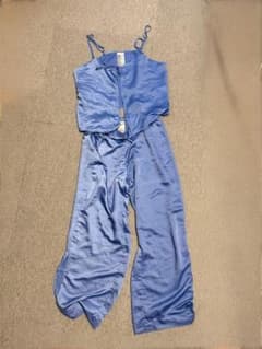 H&M サテンキャミソール パジャマセット ブルーのサムネイル