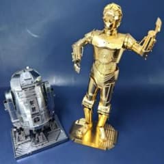 스타 워즈 메탈릭 나노 퍼즐 C-3PO & R2D2 조립된 정크