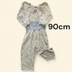 薄手⭐腹巻き付き⭐ 花柄 90cm ベビーパジャマ 上下セット