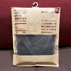 3枚セット無印良品 綿であったかVネック長袖Tシャツ 紳士XSのサムネイル
