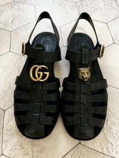 GUCCI ブラック グルカサンダル ラバーサンダル サイズ8 - メルカリ